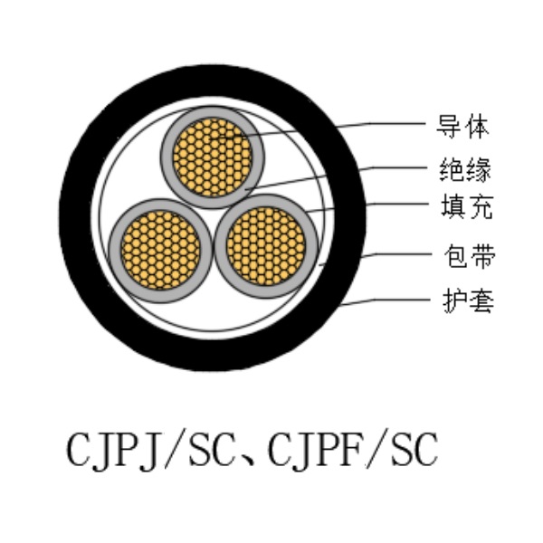 銅芯交聯聚乙烯絕緣低煙無鹵船用電力電纜-CJPJ/SC-0.6/1kV、CJPF/SC-0.6/1kV